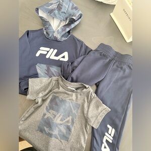 FILA - 3 piece sweatsuit - toddler boys- EUC 18 months